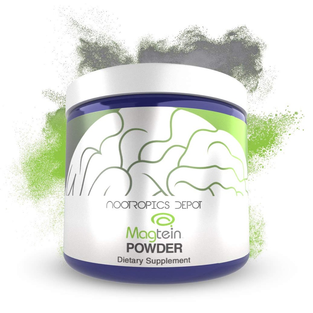 Nootropics Depot Magtein Magnesium L-Threonate Powder TEN 120 Grams ANTE Suplemento Mineral, Natural ANTE Soporta Función Mitocondrial, Función Cognitiva tención Promueve Corazón &amp; Salud Cardiosvascular