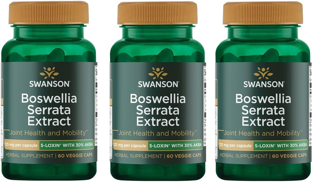 Swanson Boswellia Serrata Extract 125 mg 60 Veg Caps (3 Pack)