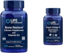 Restauración de bonificación de la vida + Vitamina K2 Vitaminas " Minerales Mantener la salud de los huesos " Strength " Super Omega-3 EPA/DHA Fish Oil, Sesame Lignans " Olive Extract