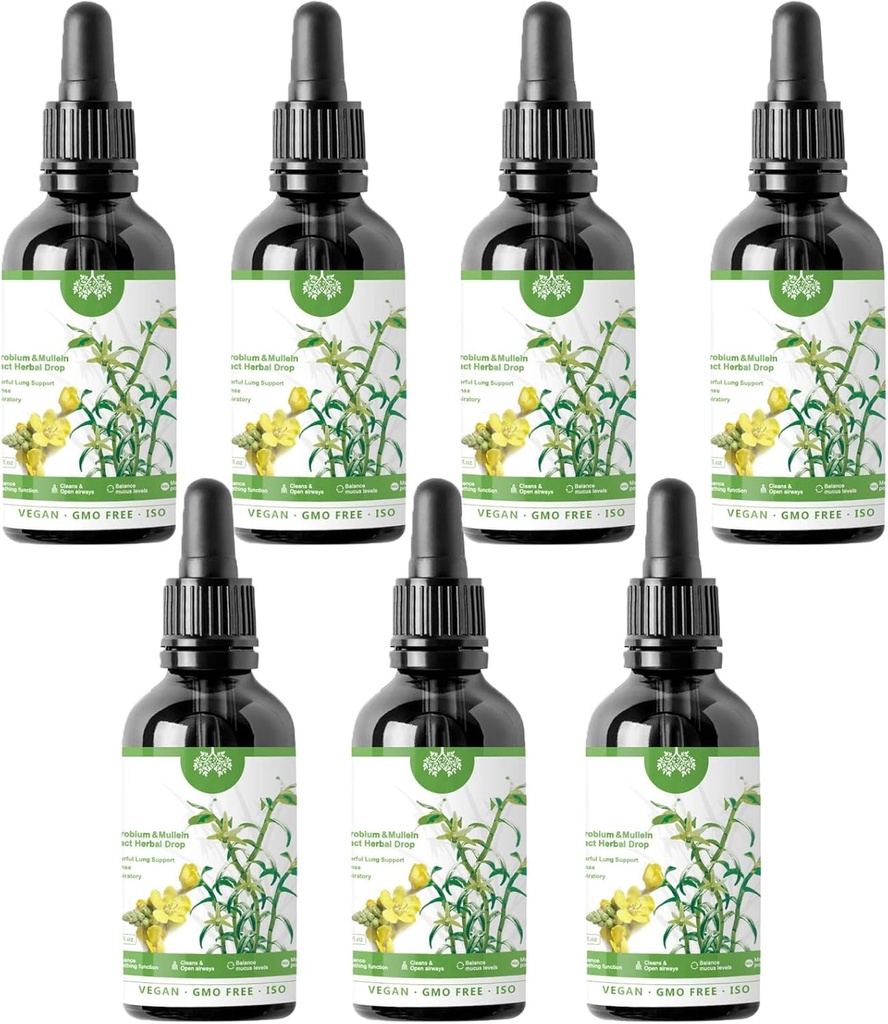 Dendrobium &amp; Mullein Extract Herbal Drops Powerful Lung Support, Dendrobium &amp; Mullein Extract Herbal Drops, Herbal Care Essence (7pcs)