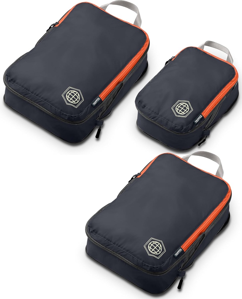 Compresión Cubos de embalaje para viajes - Ligero, Organizador de ropa duradera para equipaje de carga y maletas por TRIPPED Travel Gear