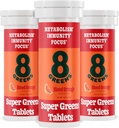 8Greens Supergreens Tablets ← Super Greens Powder Superfood Tablet, Metabolism Immunity & Focus, Daily Greens Effervescent Tablets, Organic: Aloe Vera, Spirulina, Chlorella, Blood Orange, 30 Servings