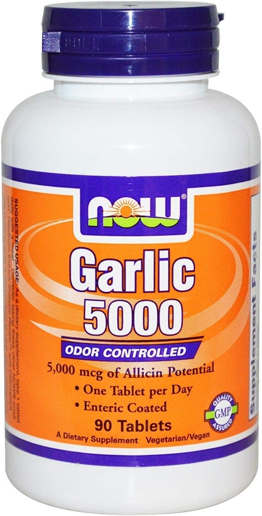 NOW Foods by Now Garlic 5000 Ordor Controlled 90 Tablets