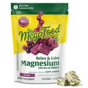 MegaFood Relax + Suplemento de Magnesio Calma - Cerdos suaves con Citrato de Magnesio " Malato para la salud del corazón, tensión muscular " Más - Vegetariano - Grape-Flavor - 30 Chews (15 Servings)
