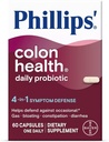 Philips' Colon Health Daily Probiotic Capsules, 4-in-1 Symptom Defense para ayudar a defender contra el gas ocasional, el rubor, el estreñimiento y la diarrea, suplemento diario, 60 cuenta