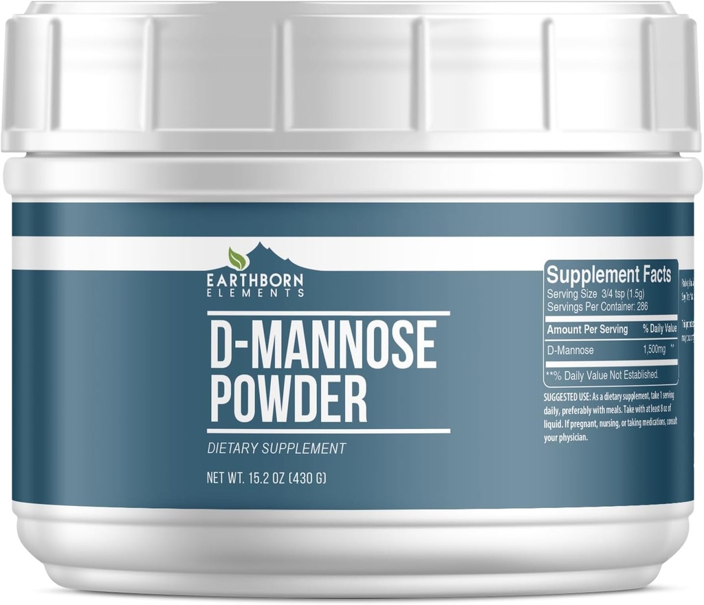 Elementos terrestres D-Mannose Powder, Suplemento dietético, Non-GMO (15.2 Ounce)