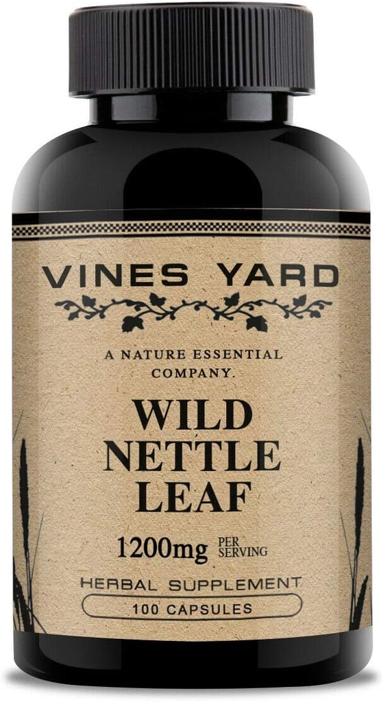 Wild Nettle Leaf Capsules | Supports Healthy Fluid Balance & Urinary Tract Issues | 100% Natural Organic Herbal Supplement 1200mg | 100 Pack