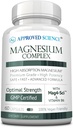Complejo de Magnesio de Ciencia Aprobado - Bisglycinate de Magnesio, Malato, Citrato y Oxido, Corazón, Dolores de Cabeza, Calambres, Energía - Alta Absorción - 60 Capsules - 1 Mes de Suministro - No GMO, Vegan
