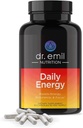 DR. EMIL NUTRITION Daily Energy Supplement - Sugar Free Energy Pills with 160mg Caffeine Por Serving - Energy Booster & Focus Supplement with Guarana Extract, L-Taurine & L-Theanine