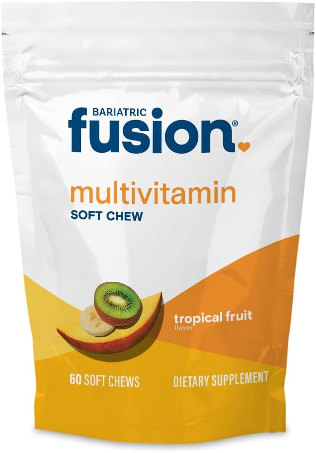 Bariatric Fusion Bariatric Multivitamina Soft Chew ← Fruta tropical Flavor tóxico para pacientes de cirugía postcaria incluyendo bypass gástricos y gastrectomy sleeve.