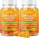 2 Packs Shilajit Gummies 1000mg Sugar Gratis - Shilajit Supplement for Men &amp; Women - High in 85+ Trace Minerals & Fulvic Acid - Energy, Brain, Immunity - 120 Gummies