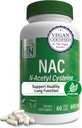 Health Thru Nutrition NAC N-Acetyl-Cysteine 600mg 60 Capsules  Vegan Certified ← Purest NAC Supplement  Support Healthy Lung, Liver Functions " Cellular Health ← Non-GMO Soy " Gluten Free