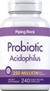 Piping Rock Probiótico Acidophilus Capsules ← 250 Millones de CFU TENED 240 Píldoras TENIDO Suplemento dietético Silencioso No GMO, Gluten Gratis