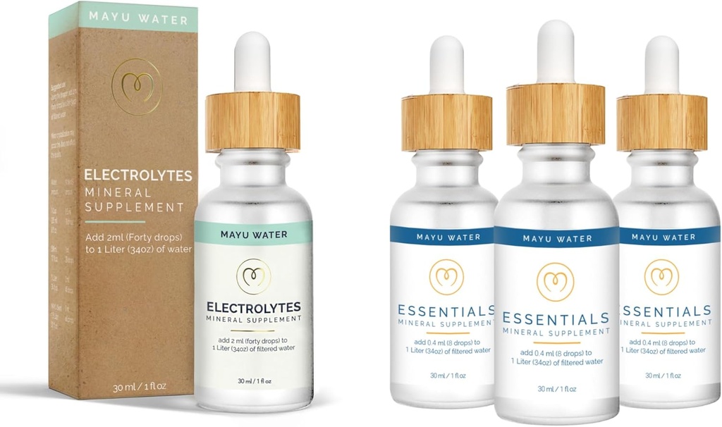 mayu Trace Mineral Drops (3Pack)+ Caídas de agua electrolíticas