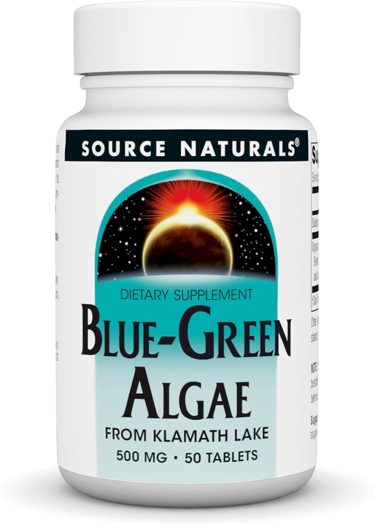 Fuente Naturales Algas Azul-Green del lago Klamath* - 500 mg - 50 Tabletas