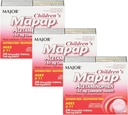 MAJOR Niños Mapap Acetaminophen 160 mg Tablas Chewable - Alimentador de Dolor/Reductor de Nevera - Aspirina Gratis - Ibuprofeno Gratis - para Edades 2 a 11-24 Conde (3 Pack)