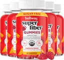 Bellway Super Fiber Gummies para Adultos (5 Pack) - Suplemento de fibra orgánica sin azúcar Gummies con 4g de fibra por ser - Prebiótico Chicory Root Fiber for Gut Health, Raspberry Lemon, 300 Condes