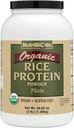 NutriBiotic Certified Organic Rice Protein Plain, 3 Pound ← Bajo Carbohydrate Vegan Protein Powder ← Raw, Certified Kosher & Keto Friendly  Made without Chemicals, GMOs & Gluten Silencio fácil de digerir
