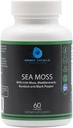 Moss de Mar con Burdock Root Bladderwrack Moss Irlandés " Black Pepper - Nutrients-Rich Superfood for Immune, Digestive, Joint, Skin Health - Vegan, Non-GMO - 60 Irish Mos Capsules, Made in USA