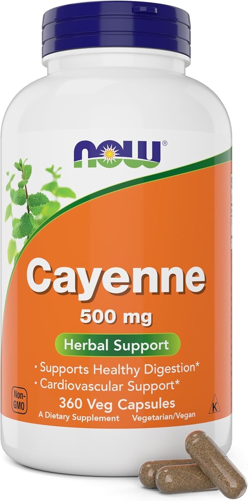 Ahora Cayenne (Capsicum annuum) 500 mg, 360 tazas