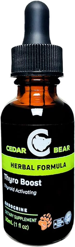 Oso de cedro Tiro Boost un suplemento herbal líquido que ayuda a activar y construir la función tiroidea y la integridad estructural 1 Fl Oz