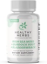 Herbs Healthy Wildcrafted Sea Moss Capsules  2280mg Advanced Ocean Greens Complex Irish Sea Moss Superblend ← US-Made, Vegan, Non-GMO, Easy-Swallow (60 cápsulas)