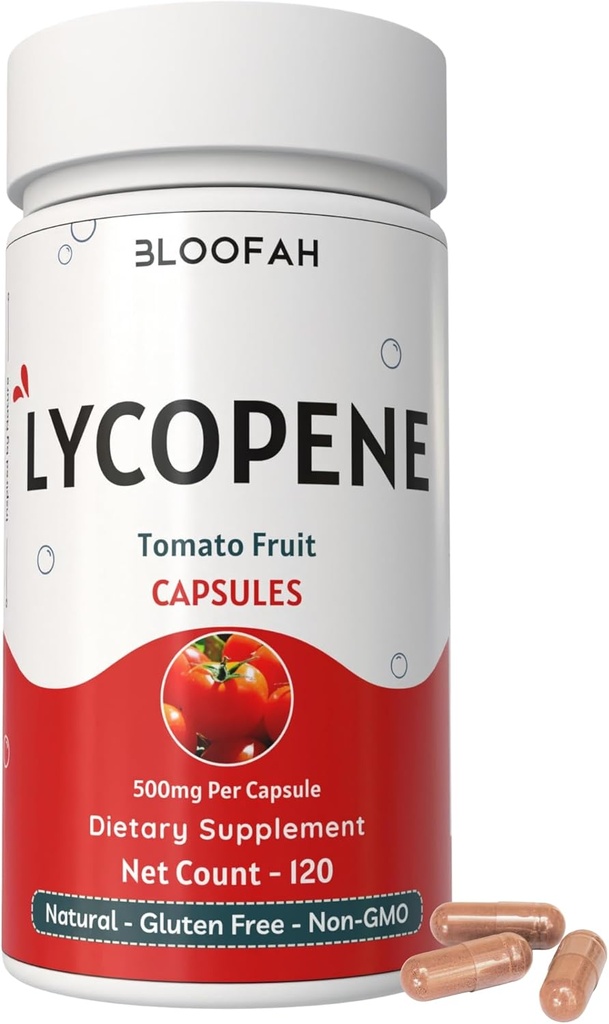 Tomato Powder Cápsulas 500mg (Lycopene) - 120 Conde Silencio Natural Carotenoide Suplemento para Salud y Bienestar Apoyo Silencioso Planta Basada, Gluten Gratis &amp; Fórmula No GMO