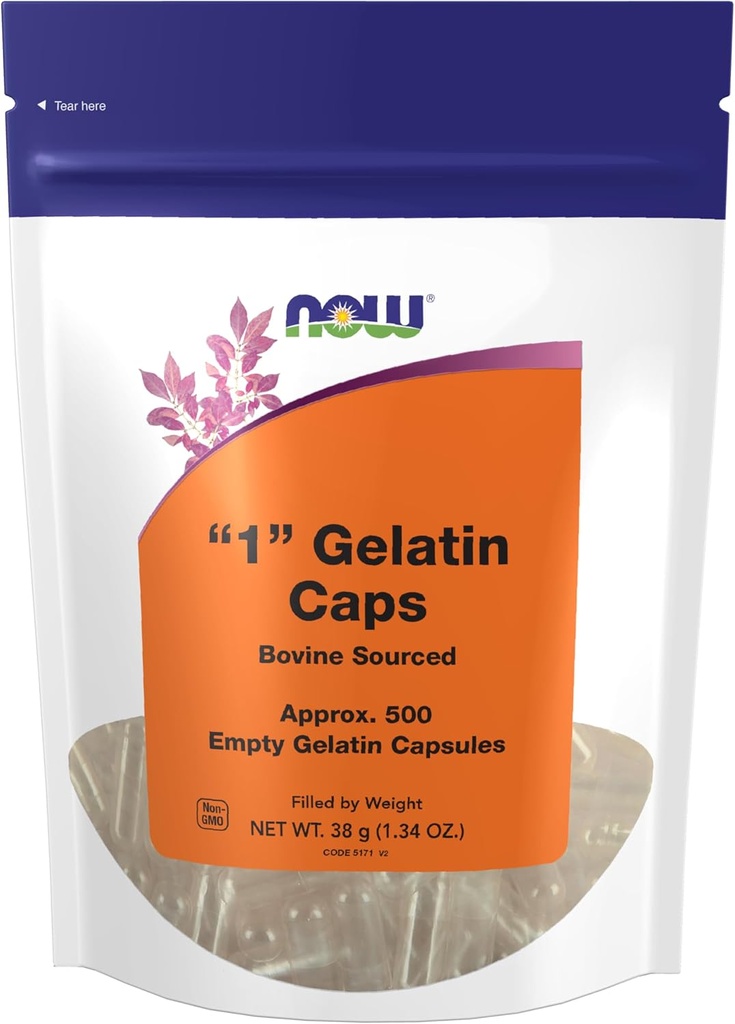 AHORA Alimentos Suplementos, Empty Gelatin Capsules, #1, Bovine Fuented, Filled by Weight, 500 Gel Capsules