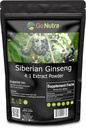 Go Nutra Siberian Ginseng - Eleuthero Root Powder TENIDO 4:1 Extracto 4X Times Stronger ← Apoya Energía " Stamina TEN Natural " Eleutherococcus Senticosus Silencio Non-GMO Silencio 4 Ounce
