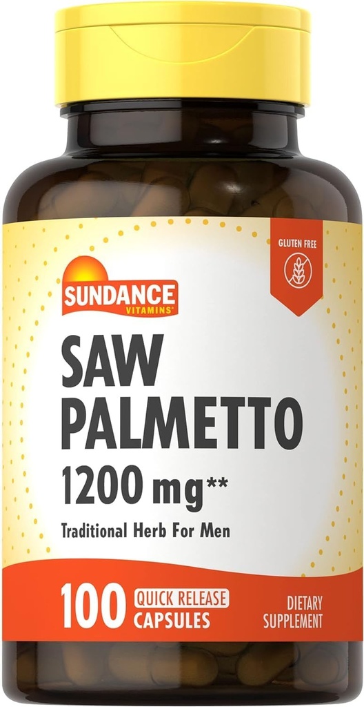 Vitaminas Sundance Saw Palmetto 1200 mg - 100 cápsulas, paquete de 2
