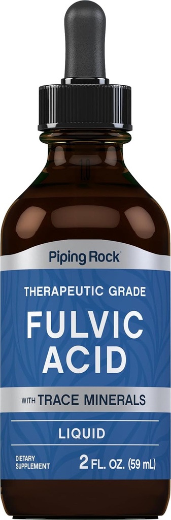 Piping Rock Liquid Fulvic Acid Drops TENIDO 2 fl oz TENIDO with Trace Minerals TEN Ionic Supplement TEN Vegetarian, Non-GMO &amp; Gluten Free
