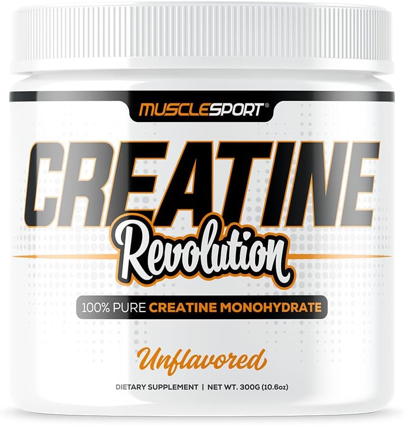 Musclesport Creatine Monohydrate Powder - Micronized Creatine Monohydrate - Energy, Strength ' Endurance - 300g, Unflavored