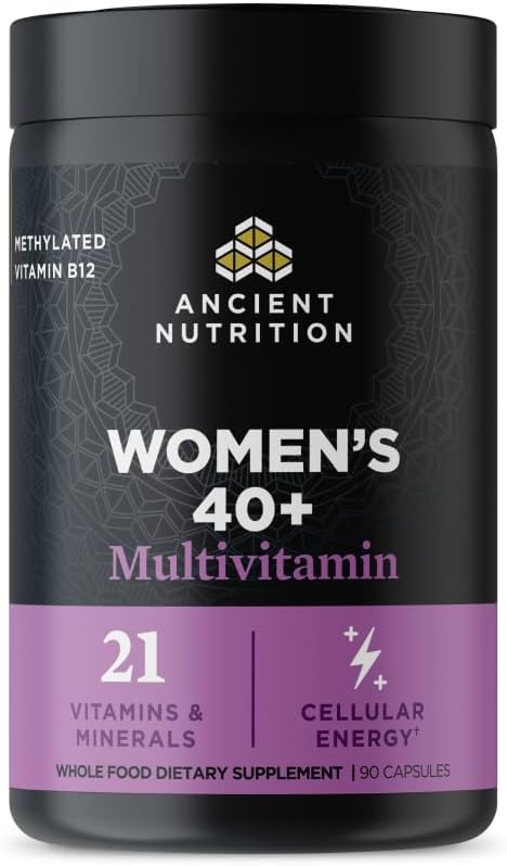 Nutrición antigua Multivitamínico para Mujeres 40, Multi Vitamina y Apoyo Inmunitario con Vitamina D &amp; C, 20 Vitaminas y Minerales, Estrés y Apoyo al sueño, Apoya el Hueso y la Sangre Salud, 90 cápsulas