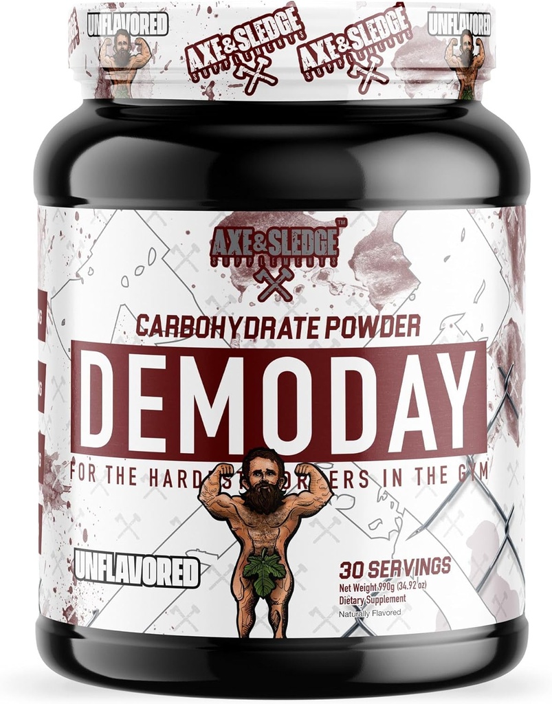 Axe &amp; Sledge Supplements Demo Day Intra-Workout Carbohydrate Powder with Cluster Dextrin, Carb10, Hydromax, & Palatinose, Enhances Performance and Pumps, 30 Servings (Unflavored)