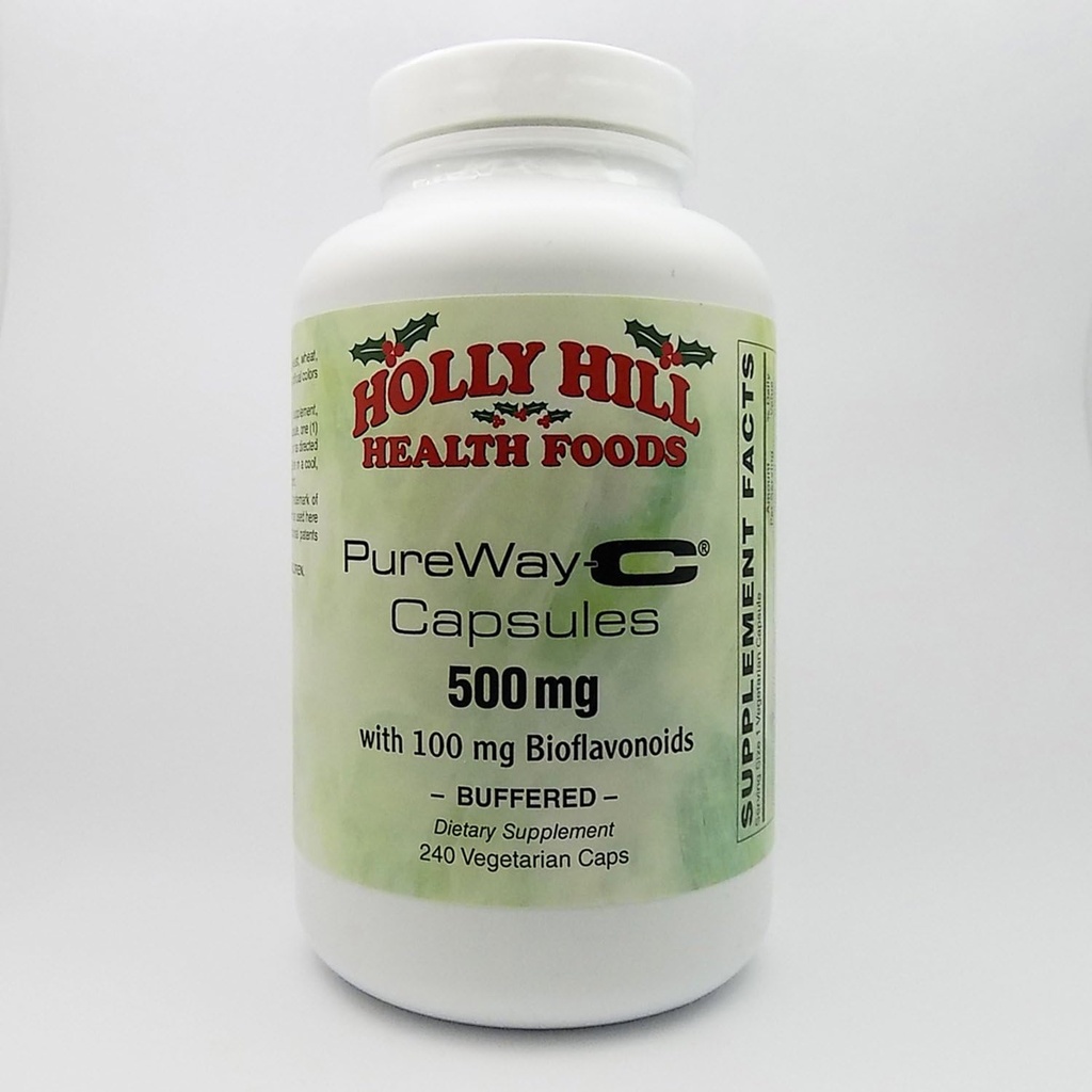 Holly Hill Health Foods, PureWay-C 500 MG con 100 MG Bioflavonoids, Buffered, 240 Vegetarian Capsules (8 Month supply)
