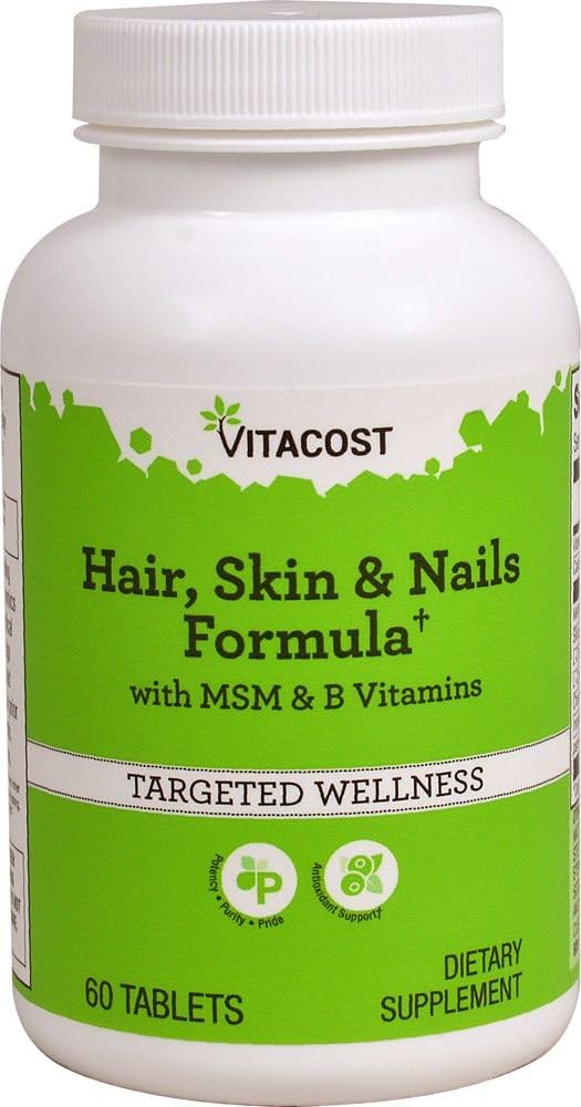 Vitacost Hair, Skin & Nails Formula con MSM y B Vitaminas - 60 Tabletas