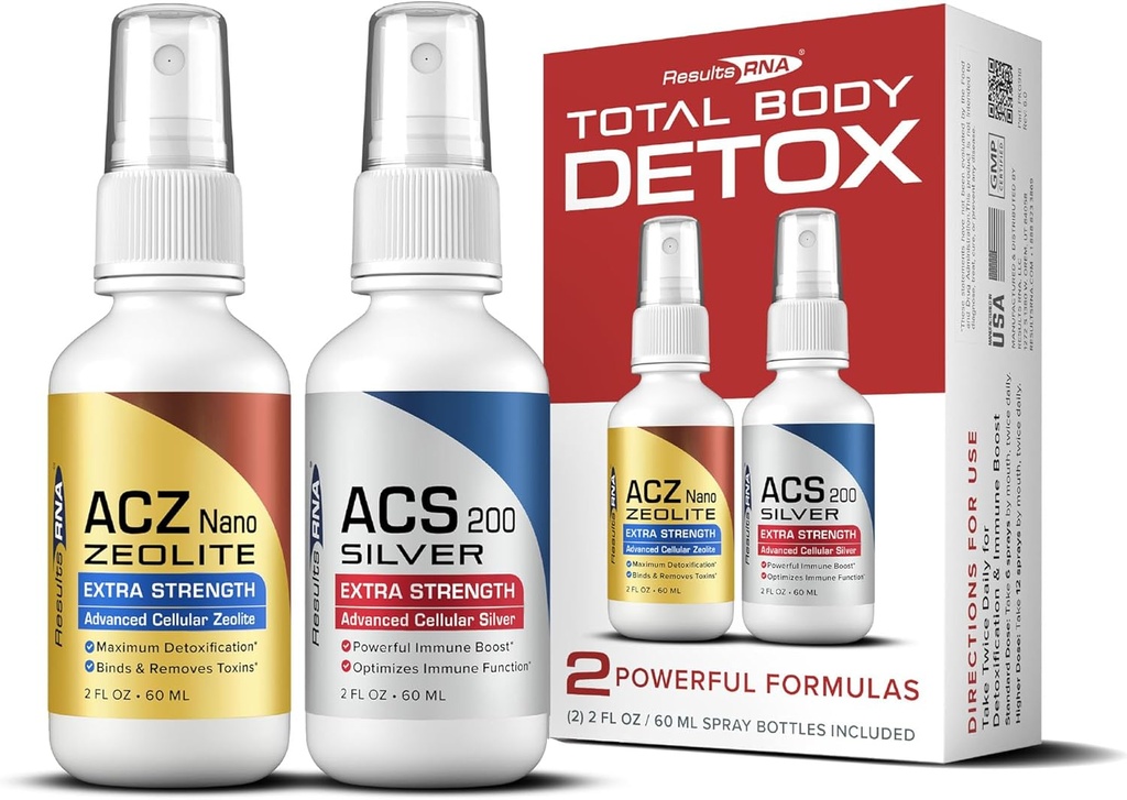Resultados RNA – Total Body Detox Extra Strength System – ACS 200 Silver &amp; ACZ Nano Zeolite son Provenidos Clínicamente para Detoxificar " Inmunidad Boost. Recomendado por Doctors Worldwide ( 2 oz - 30 días)