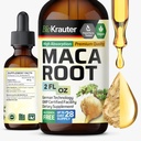 BIO KRAUTER Maca Root Liquid Drops - Maca Root Tincture - Vegan, Azúcar &amp; Alcohol Free Extract 2 Fl.Oz.