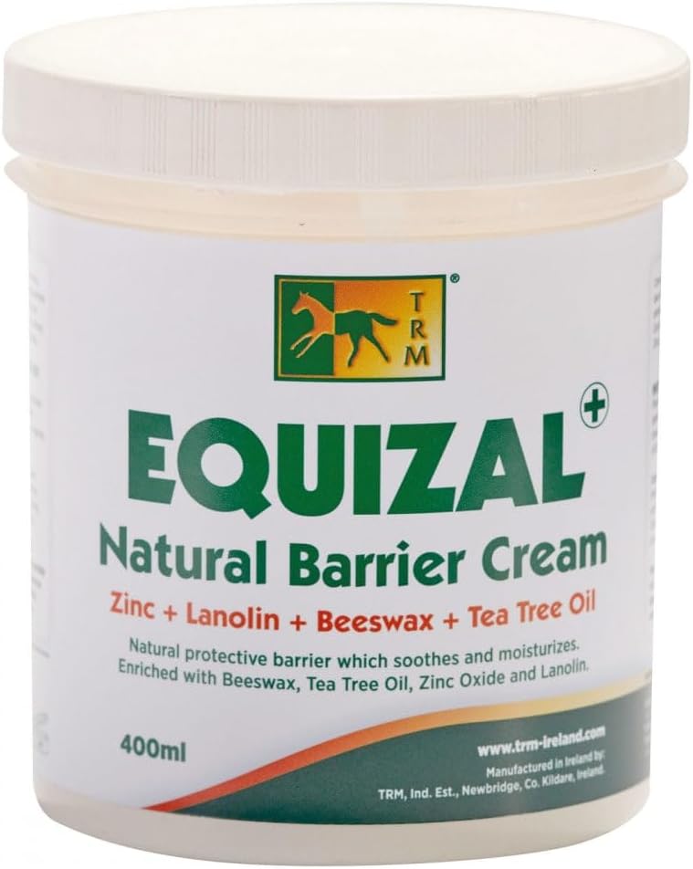 TRM Equizal Soothing Equine Barrier Skin Cream para Caballos TENIDO Protección Natural, Cuidado de los Heridos y Moisturización con Beeswax y Oxido de Zinc - 13.5 fl oz (400 ml) - 13.5 fl oz