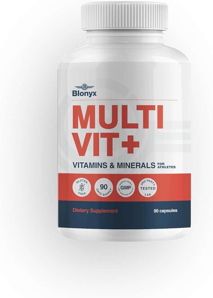 Multivit+ Multivitamínico de Athlete - Nutrientes alimentados con alimentos completos, soporta el rendimiento y la salud muscular, suministro de 90 días