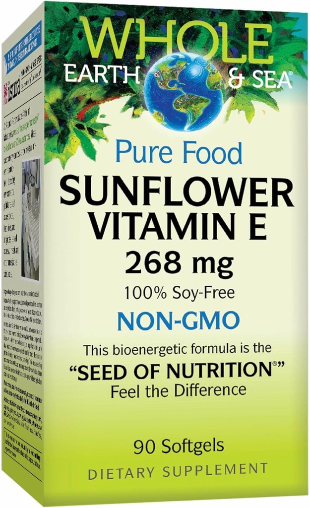 entera Tierra &amp; Mar de Factores Naturales, Vitamina del girasol E, Suplemento Alimentario completo