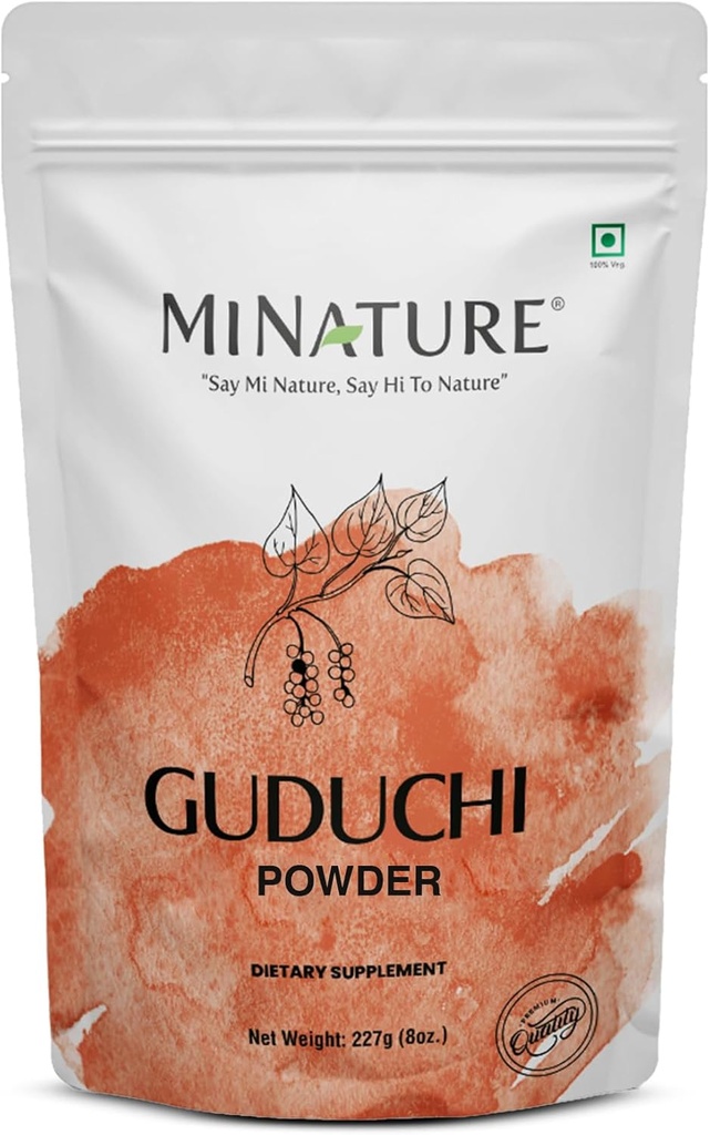 minature Guduchi (Giloy) Powder Silencio (Tinospora Cordifolia) ← Apoyo Saludable Digestión Silenciosa Inmunidad Booster habit Indian Giloy Powder ← Resealable Zip Lock Pouch  227g (8oz)