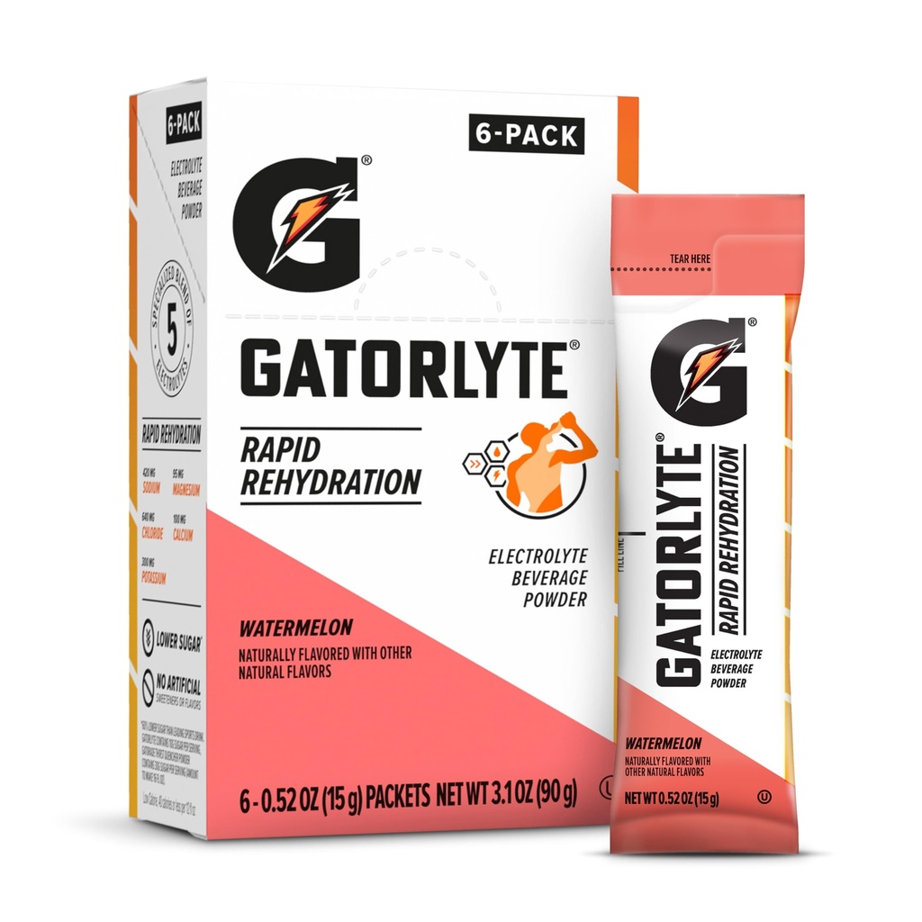 Gatorlyte Powder Watermelon, 16.9oz (Pack of 6)