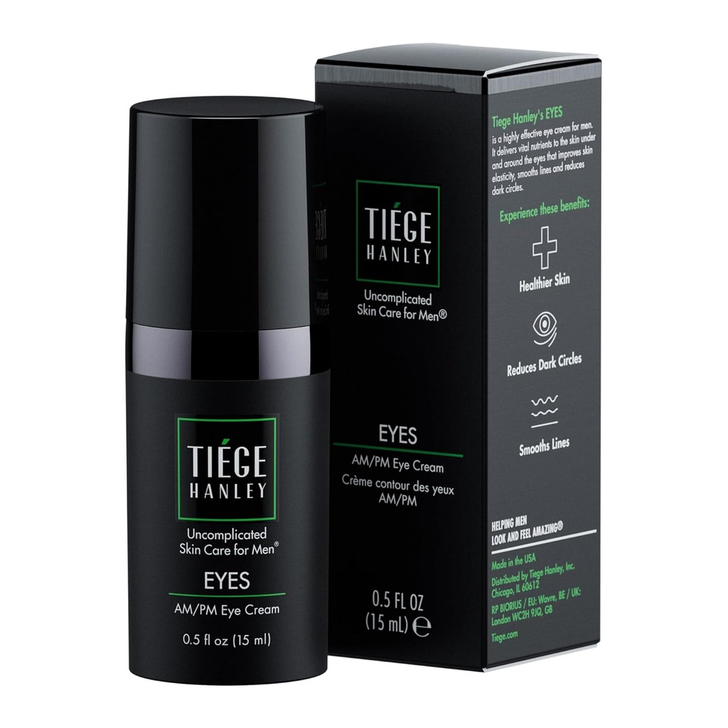 Crema del ojo de tigre Hanley para los hombres ← Reduce los círculos oscuros, bolsas bajo los ojos, pies de cuervo de pura dureza – Anti-Envejecimiento bajo tratamiento del ojo, 0,5 oz