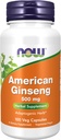 AHORA Suplementos de alimentos, Ginseng americano (Panax quinquefolius) 500 mg, Suplemento herbal, 100 cápsulas de verduras