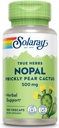 SOLARAY Nopal Prickly Pear Cactus 500 mg, con Fibra dietética, antioxidantes, carotenoides y otros nutrientes, Vegan, Garantía de devolución de dinero de 60 días, 100 servidos, 100 VegCaps