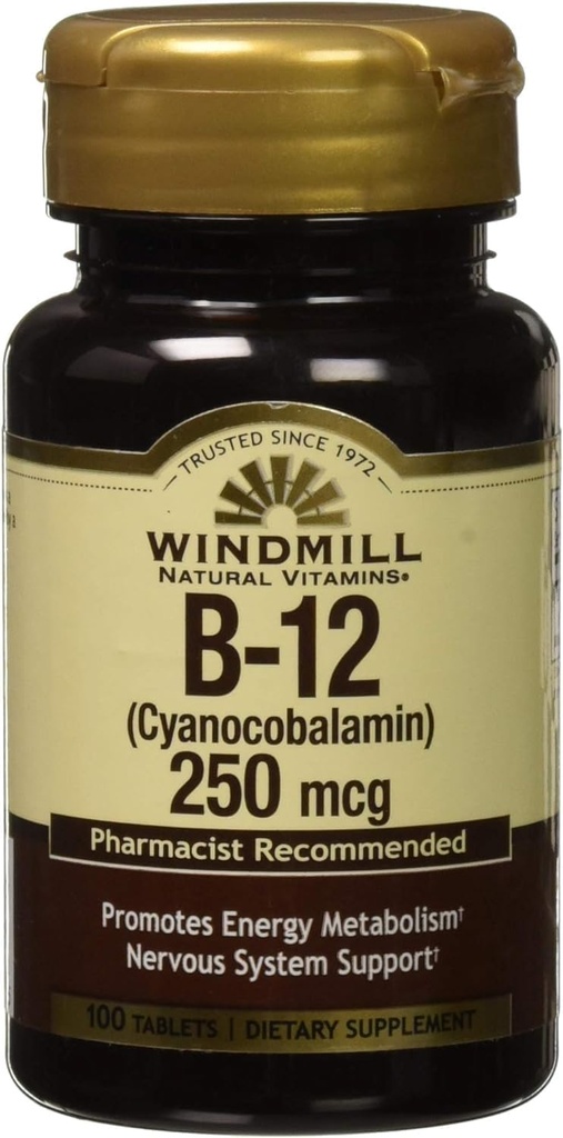 Vitamina B-12 TABS 100 Mcg WMILL Tamaño: 100