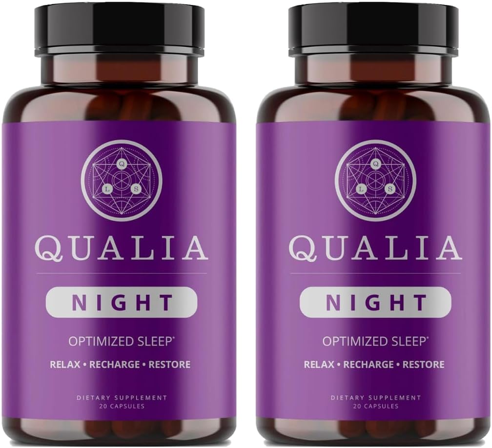 Qualia Night Sleep Aid ¦ Non-Habit Forming ¦ Science-Backed Supplement for Deep Refreshing Sleep TEN Melatonin-Free, Vegan, Non-GMO, Gluten-Free