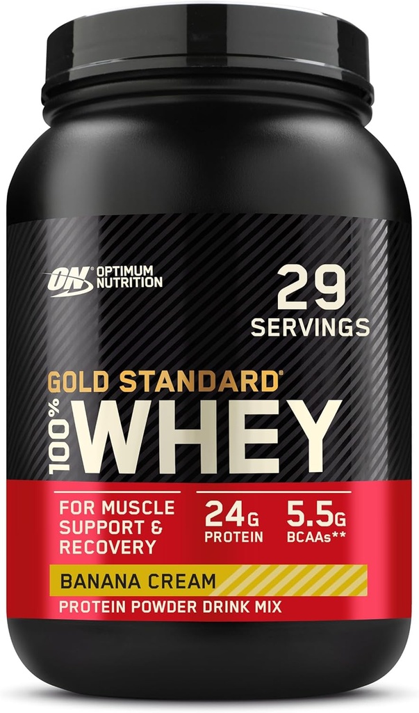 Optimum Nutrition Gold Standard 100% Whey Protein Powder, Banana Cream, 2 libras (Packaging May Vary)
