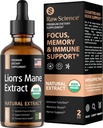 Orgánica León Mane Suplemento Extracto - Líquido Nootropics Brain Support Suplemento - Lion Mane for Enhanced Mental Focus &amp; Clarity - Lion's Mane Liquid - Nootropic Mushroom Suplemento - Vegan, 2 fl oz